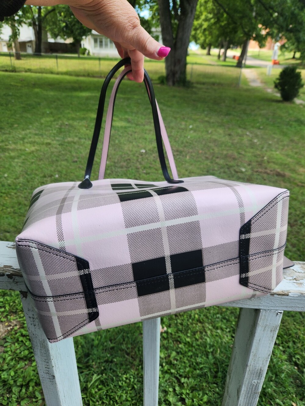 Kate Spade New York Arch Woodland Plaid Large Reversible Tote NWT - Picture 8 of 12